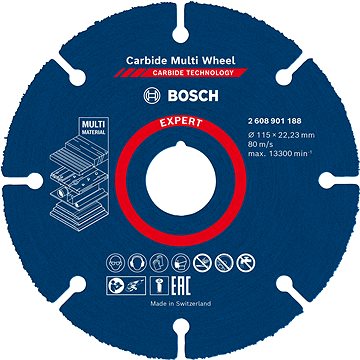 

BOSCH Řezný kotouč EXPERT Carbide Multi Wheel 115 mm, 22,23 mm 2.608.901.188