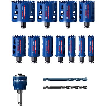 

BOSCH Sada děrovek EXPERT Tough Material 20/22/25/32/35/40/44/51/60/68/76 mm, 14 ks 2.608.900.448