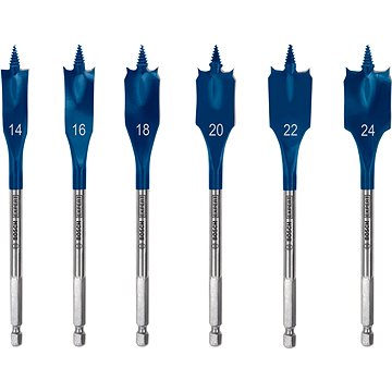 

BOSCH 6dílná sada plochých vrtáků do dřeva EXPERT Self Cut Speed, 14 - 24 mm 2.608.900.332