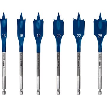 

BOSCH 6dílná sada plochých vrtáků do dřeva EXPERT Self Cut Speed, 13 - 25 mm 2.608.900.333