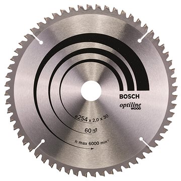 

BOSCH Pilový kotouč Optiline Wood 254 × 30 × 2,0 mm, 60 2.608.640.436