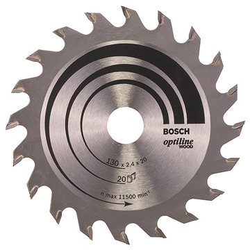 

BOSCH Pilový kotouč Optiline Wood 130 × 20/16 × 2,4 mm, 20 2.608.640.582