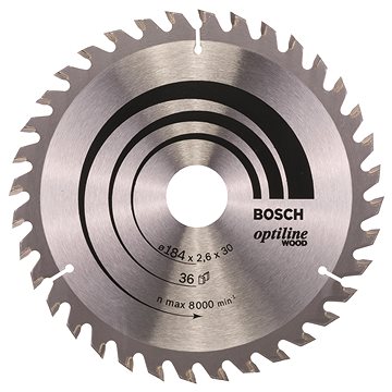 

BOSCH Pilový kotouč Optiline Wood 184 × 30 × 2,6 mm, 36 2.608.640.611