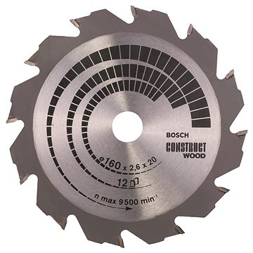 

BOSCH Pilový kotouč Construct Wood 160 × 20/16 × 2,6 mm 2.608.640.630