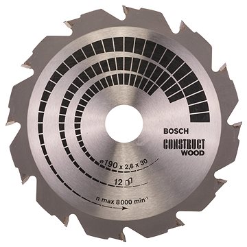 

BOSCH Pilový kotouč Construct Wood 190 × 30 × 2,6 mm 2.608.640.633