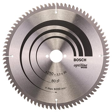 

BOSCH Pilový kotouč Optiline Wood 250 × 30 × 3,2 mm, 80 2.608.640.645