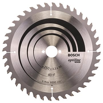 

BOSCH Pilový kotouč Optiline Wood 250 × 30 × 3,2 mm, 40 2.608.640.670