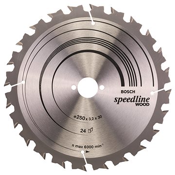 

BOSCH Pilový kotouč Speedline Wood 250 × 30 × 3,2 mm, 24 2.608.640.680
