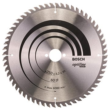 

BOSCH Pilový kotouč Optiline Wood 250 × 30 × 3,2 mm, 60 2.608.640.729