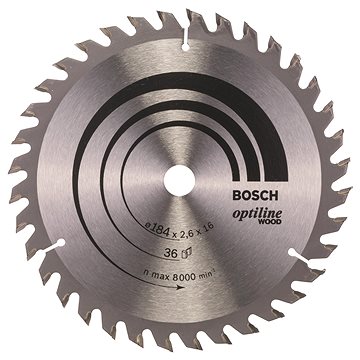 

BOSCH Pilový kotouč Optiline Wood 184 × 16 × 2,6 mm, 36 2.608.640.818