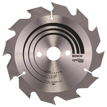 

BOSCH Pilový kotouč Optiline Wood 150 × 20/16 × 2,4 mm, 12 2.608.641.169