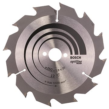 

BOSCH Pilový kotouč Optiline Wood 160 × 20/16 × 1,8 mm, 12 2.608.641.170