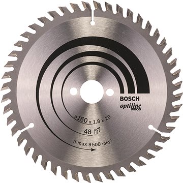 

BOSCH Pilový kotouč Optiline Wood 160 × 20/16 × 1,8 mm, 48 2.608.641.172
