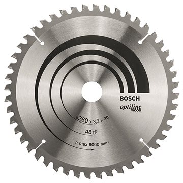 

BOSCH Pilový kotouč Optiline Wood 260 × 30 × 3,2 mm, 48 2.608.641.202