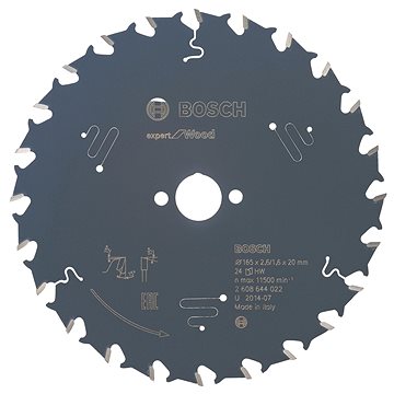 

BOSCH Pilový kotouč Expert for Wood 165 × 20 × 2,6 mm, 24 2.608.644.022