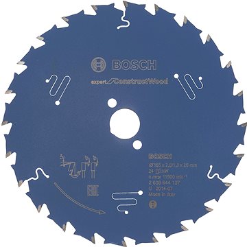 

BOSCH Pilový kotouč Expert for Construct Wood 165 × 20 × 2,0 mm, 24 2.608.644.137