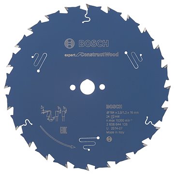 

BOSCH Pilový kotouč Expert for Construct Wood 184 × 16 × 2,0 mm, 24 2.608.644.138