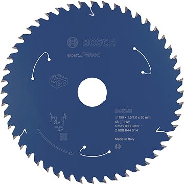 

BOSCH Pilový kotouč Expert for Wood pro akumulátorové pily 190 × 1,5/1 × 30 T48 2.608.644.514