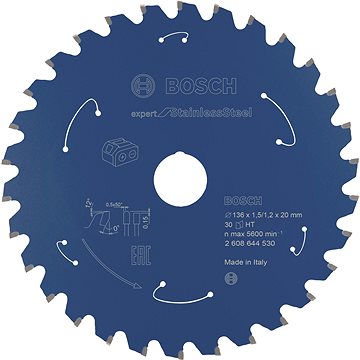 

BOSCH Expert for Stainless Steel pro akumulátorové pily 136×1,5/1,2×20 T30 2.608.644.530