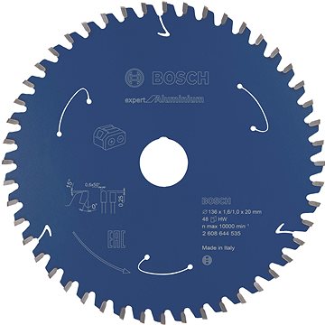 

BOSCH Pilový kotouč Expert for Aluminium pro akumulátorové pily 136 × 1,6/1 × 20 T48 2.608.644.535