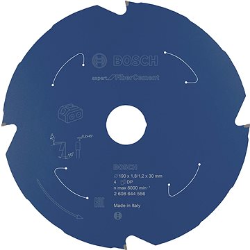

BOSCH Pilový kotouč Expert for Fibre Cement pro aku pily 190 × 1,8/1,2 × 30 T4 2.608.644.556