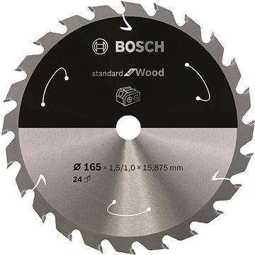 

BOSCH Pilový kotouč Standard for Wood pro akumulátorové pily 165 × 1,5/1 × 15,875 T24 2.608.837.681