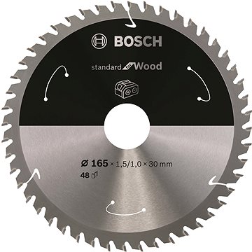 

BOSCH Pilový kotouč Standard for Wood pro akumulátorové pily 165 × 1,5/1 × 30 T48 2.608.837.689