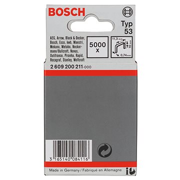 

BOSCH Sponky do sponkovačky z tenkého drátu, typ 53 11,4 × 0,74 × 10 mm 2.609.200.211