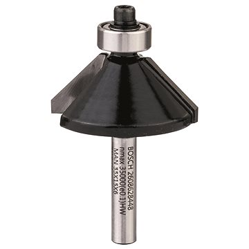 

BOSCH Fazetovací fréza, 6 mm, D1 34,9 mm, B 11,1 mm, L 14,7 mm, G 56 mm, 45° 2.608.628.448