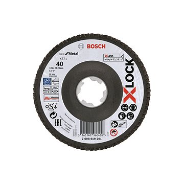 

BOSCH Best for Metal X-LOCK, šikmá verze, fíbrová deska, O 125 mm, G 40, X571 2.608.619.201