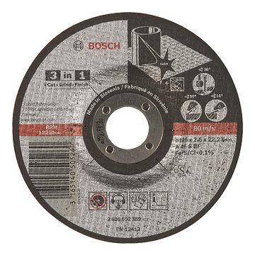 

BOSCH Dělicí kotouč 3 v 1 A 46 S BF, 125 mm, 2,5 mm 2.608.602.389