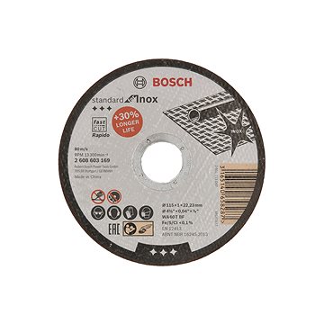 

BOSCH Standard for Inox - Rapido WA 60 T BF, 115 mm, 22,23 mm, 1,0 mm 2.608.603.169