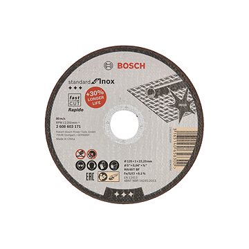 

BOSCH Standard for Inox - Rapido WA 60 T BF, 125 mm, 22,23 mm, 1,0 mm 2.608.603.171