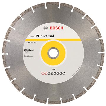

BOSCH Diamantový dělicí kotouč ECO For Universal 300 × 25,4 × 3,2 × 8 mm 2.608.615.033