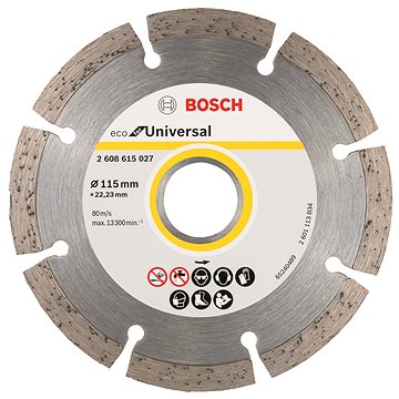 

BOSCH Diamantový dělicí kotouč ECO For Universal 115 × 22,23 × 2,0 × 7 mm 2.608.615.040