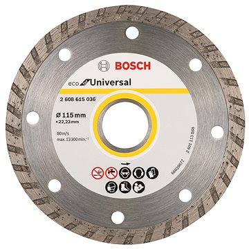 

BOSCH Diamantový dělicí kotouč ECO For Universal 115 × 22,23 × 2,0 × 7 mm 2.608.615.045