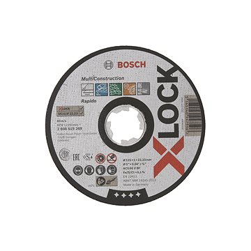 

BOSCH Plochý řezný kotouč Multi Material systému X-LOCK, 125 × 1 × 22,23 2.608.619.269