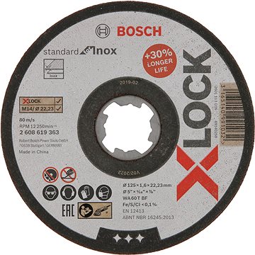 

BOSCH X-LOCK Standard for Inox 125 × 1,6 mm T41 2.608.619.363