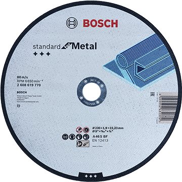

BOSCH Standard for Metal 230 mm, 22,23 mm A 46 S BF, 230 mm, 22,23 mm, 1,9 mm 2.608.619.770