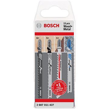 

BOSCH 15dílná sada pilových plátků se stopkou pro práci se dřevem a kovem 2.607.011.437