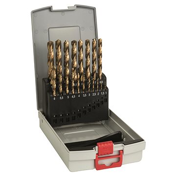 

BOSCH 19 ks pirálových vrtáků do kovu HSS-TiN (titanový povrch), ProBox, 1–10 mm 2.608.587.015