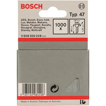 

BOSCH Hřebíčky, typ 47 1,8 × 1,27 × 30 mm 2.609.200.249