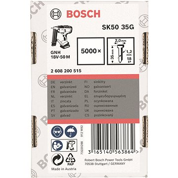 

BOSCH Hřeby se zápustnou hlavou SK50 35G 1,2 mm, 35 mm, pozinkovaný 2.608.200.515