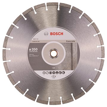 

BOSCH Diamantový dělicí kotouč Standard for Concrete 350 x 20/25,40 x 2,8 x 10 mm 2.608.602.544