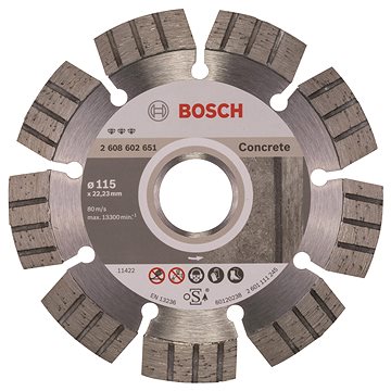 

BOSCH Diamantový dělicí kotouč Best for Concrete 115 x 22,23 x 2,2 x 12 mm 2.608.602.651