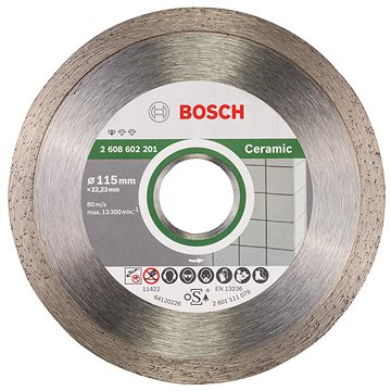 

BOSCH Diamantový dělicí kotouč Standard for Ceramic 115 x 22,23 x 1,6 x 7 mm 2.608.603.231
