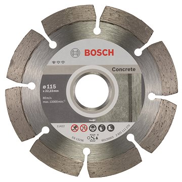 

BOSCH Diamantový dělicí kotouč Standard for Concrete 115 x 22,23 x 1,6 x 10 mm 2.608.603.239
