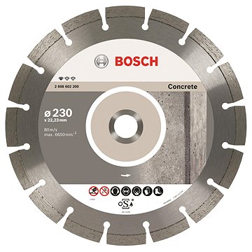 

BOSCH Diamantový dělicí kotouč Standard for Concrete 230 x 22,23 x 2,3 x 10 mm 2.608.603.243