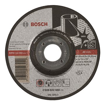 

BOSCH Hrubovací kotouč profilovaný Expert for Inox AS 30 S INOX BF, 125 mm, 6,0 mm 2.608.602.488