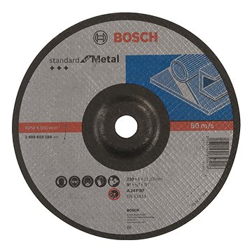 

BOSCH Hrubovací kotouč profil. Standard for Metal A 24 P BF, 230 mm, 22,23 mm, 6,0 mm 2.608.603.184